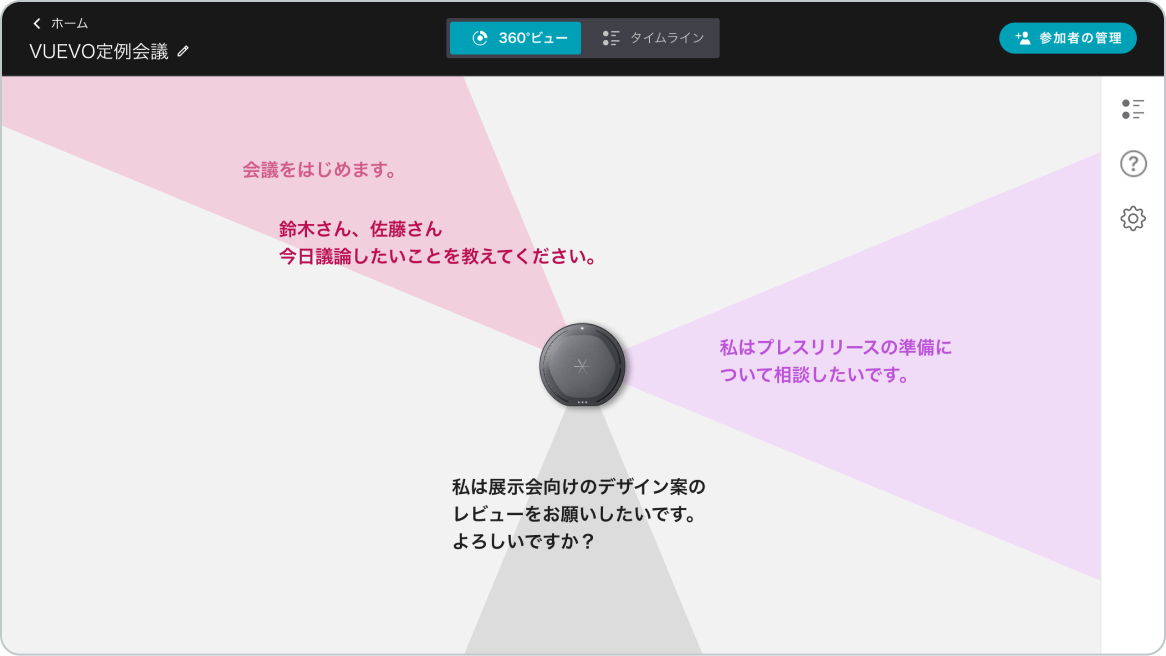 An interface that makes it easy to intuitively understand conversations between multiple people